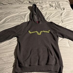 Kimes Ranch Charcoal Hoodie with Neon Yellow Logo